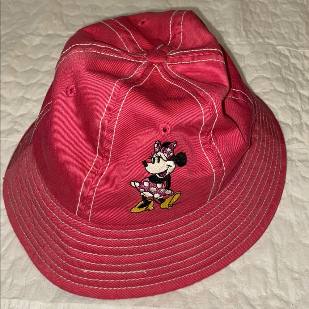 Vintage Walt Disney World Pink Minnie Mouse Bucket Hat Youth One Size fits All